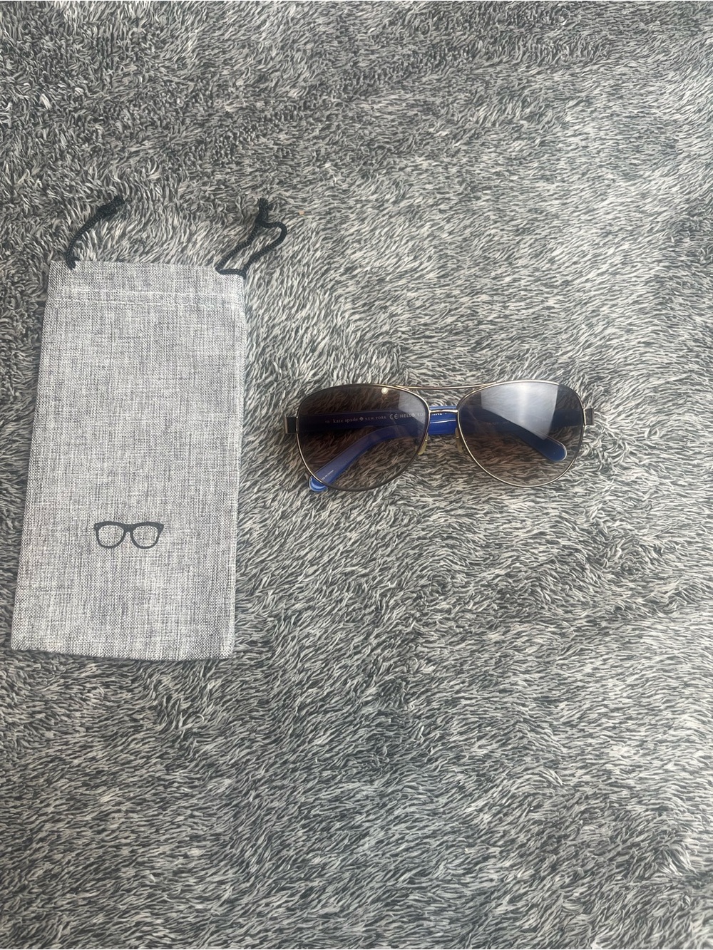 Kate Spade Dalia 2/S Aviator Sunglasses Gold Tortoise Blue Gradient